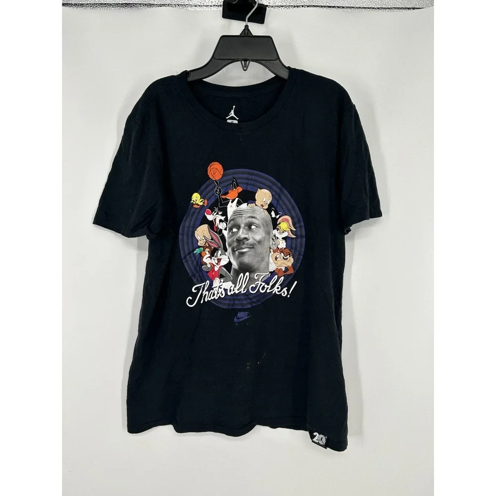 Michael Jordan Looney Toons That's All Folks Graphic Tee Short‎ Sleeve Small